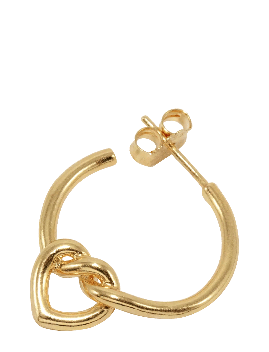 Jane Koenig - Tied Heart Hoop - 18 carat goldplating - 2