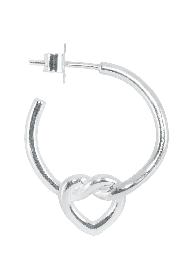 Jane Koenig - Tied Heart Hoop - lykkjur - sterlingsilver - 1