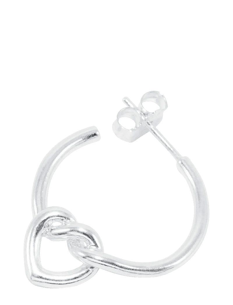 Jane Koenig - Tied Heart Hoop - lykkjur - sterlingsilver - 2
