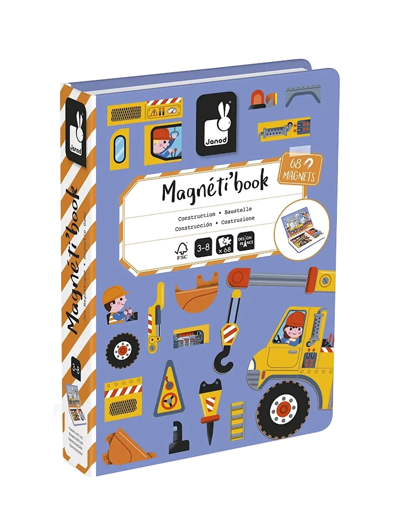 Janod Magneti'Book Construction - Kubbar & kubbasett - MULIT / blue