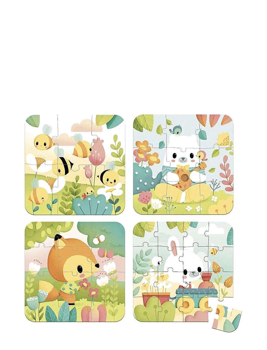Janod - Janod - Pure- 4 Puzzles (6-9-12-16 Pcs) - pädagogische rätsel - multi - 2