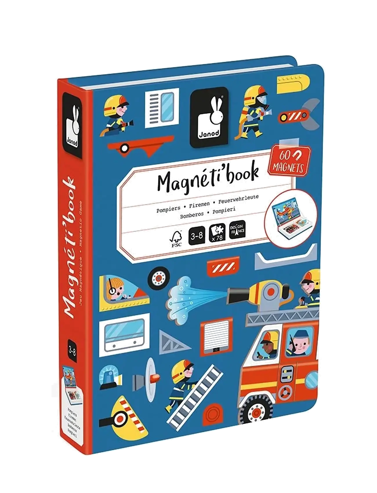 Janod Magneti'Book - Firefighter - Inspiration - MULIT / blue