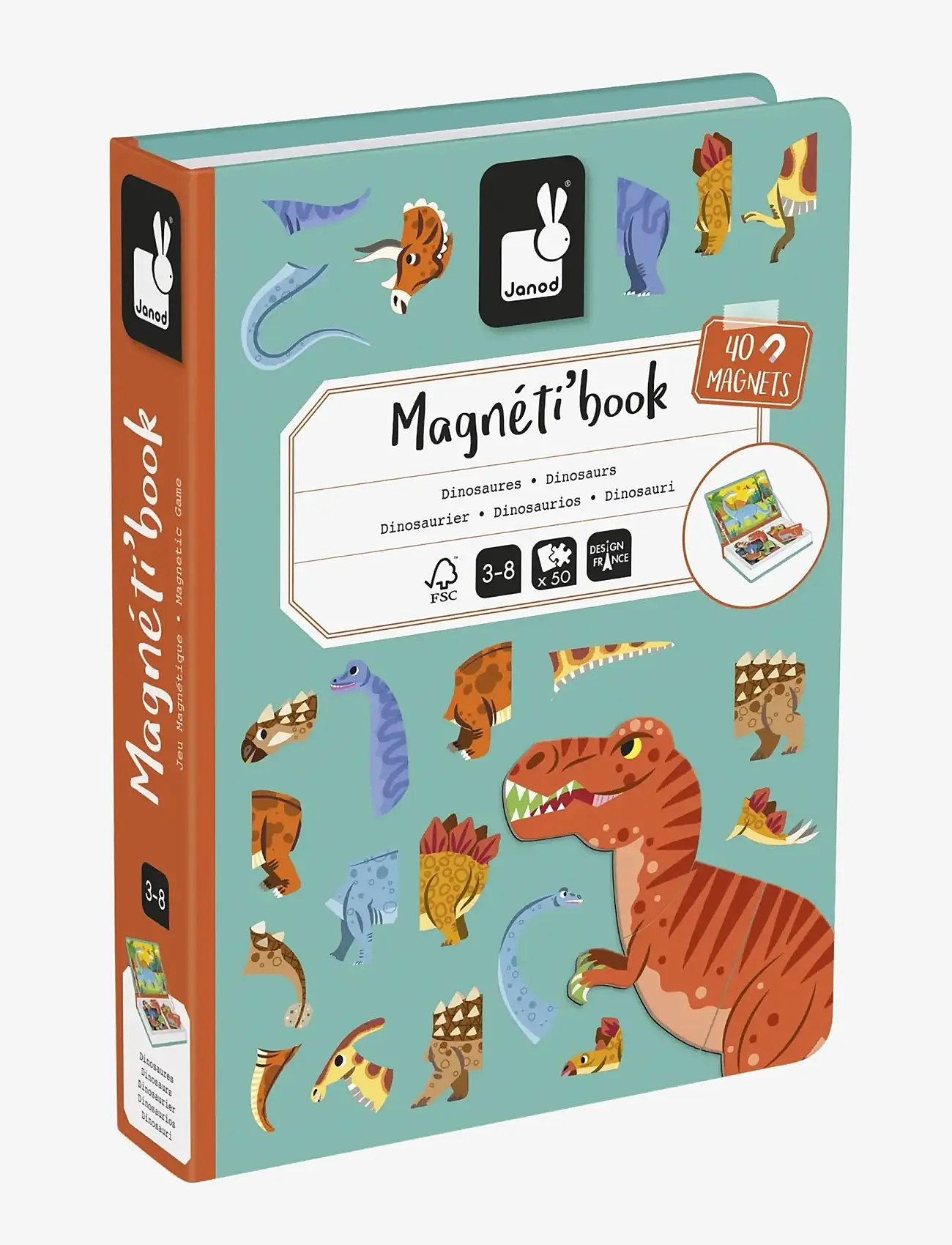 Janod - Magneti'book - Dinosaurs - 40 magnets - käsitöökomplekt - mulit - 1