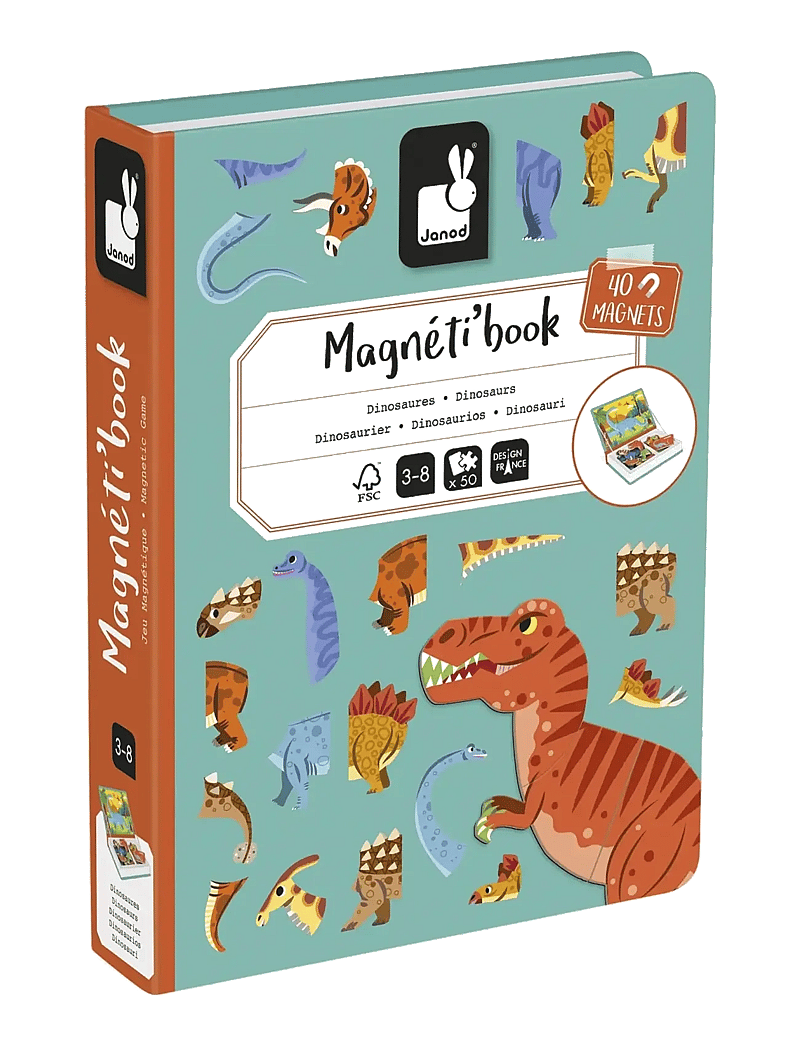 Janod - Magneti'book - Dinosaurs - 40 magnets - käsitöökomplekt - mulit - 1