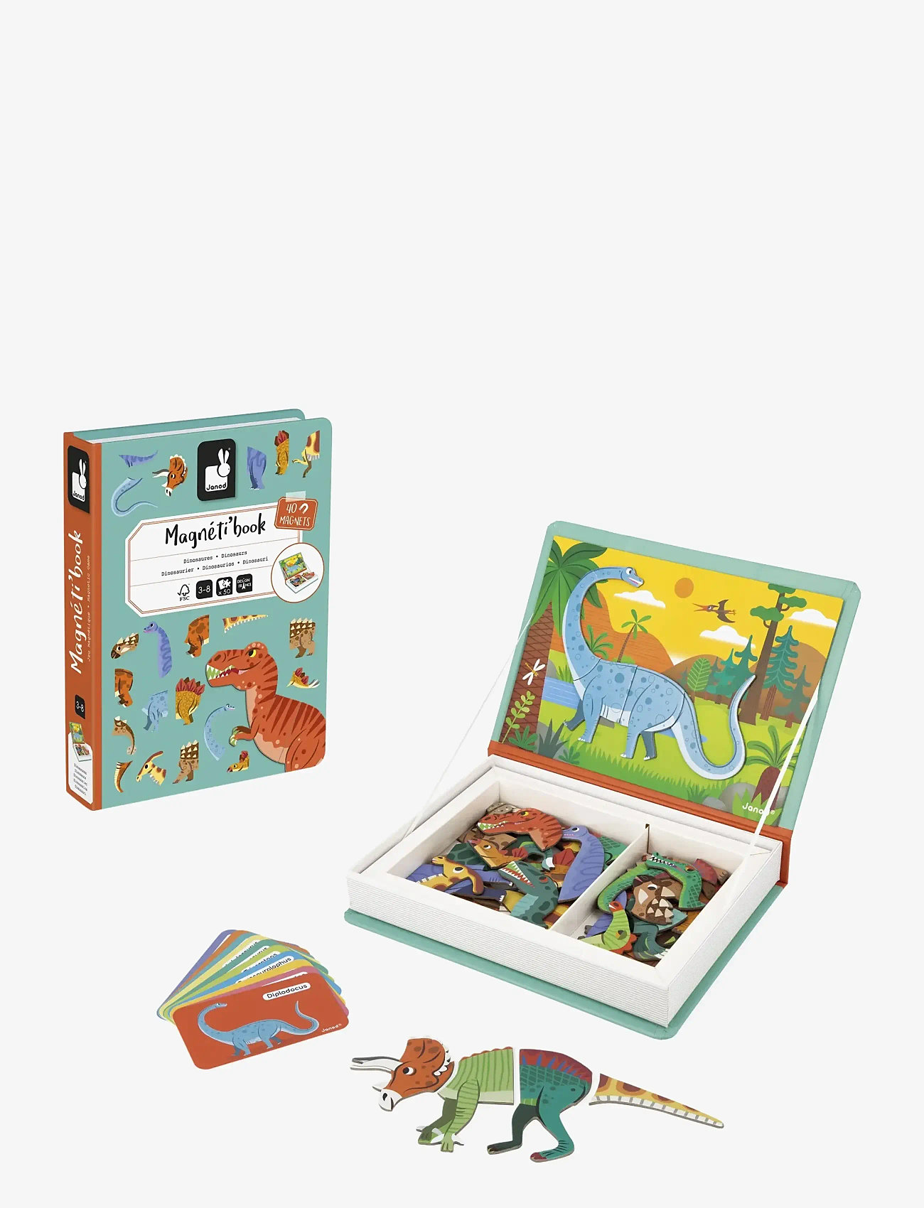 Janod - Magneti'book - Dinosaurs - 40 magnets - käsitöökomplekt - mulit - 5