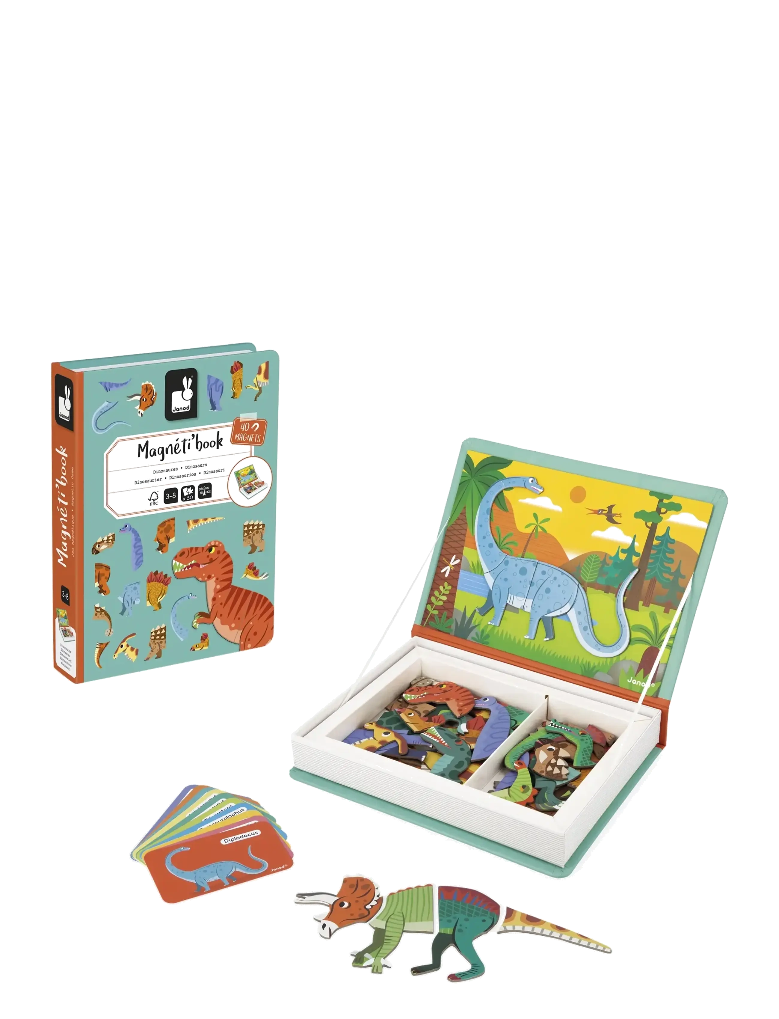 Janod - Magneti'book - Dinosaurs - 40 magnets - kreasæt - mulit - 5