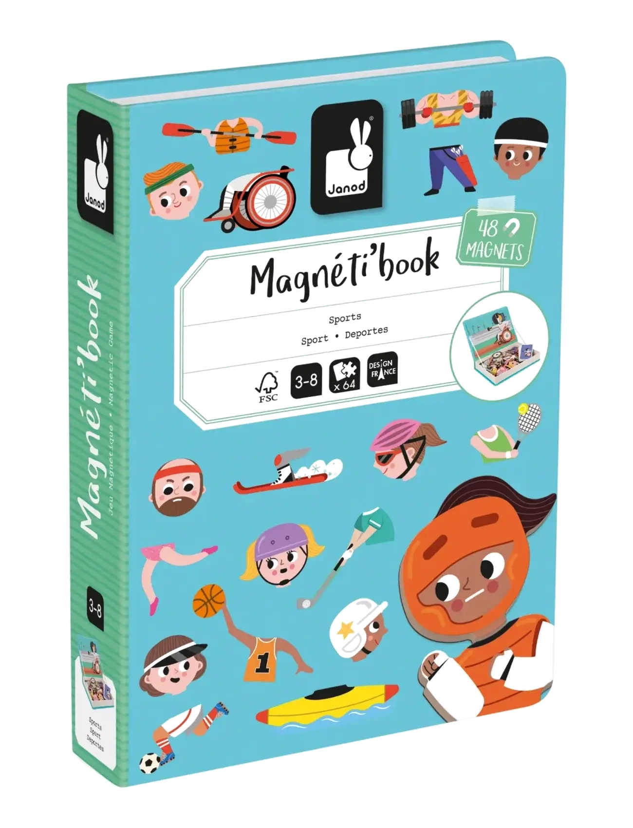 Janod Magneti'Book - Sports - Vaikiškos knygos - MULIT / blue