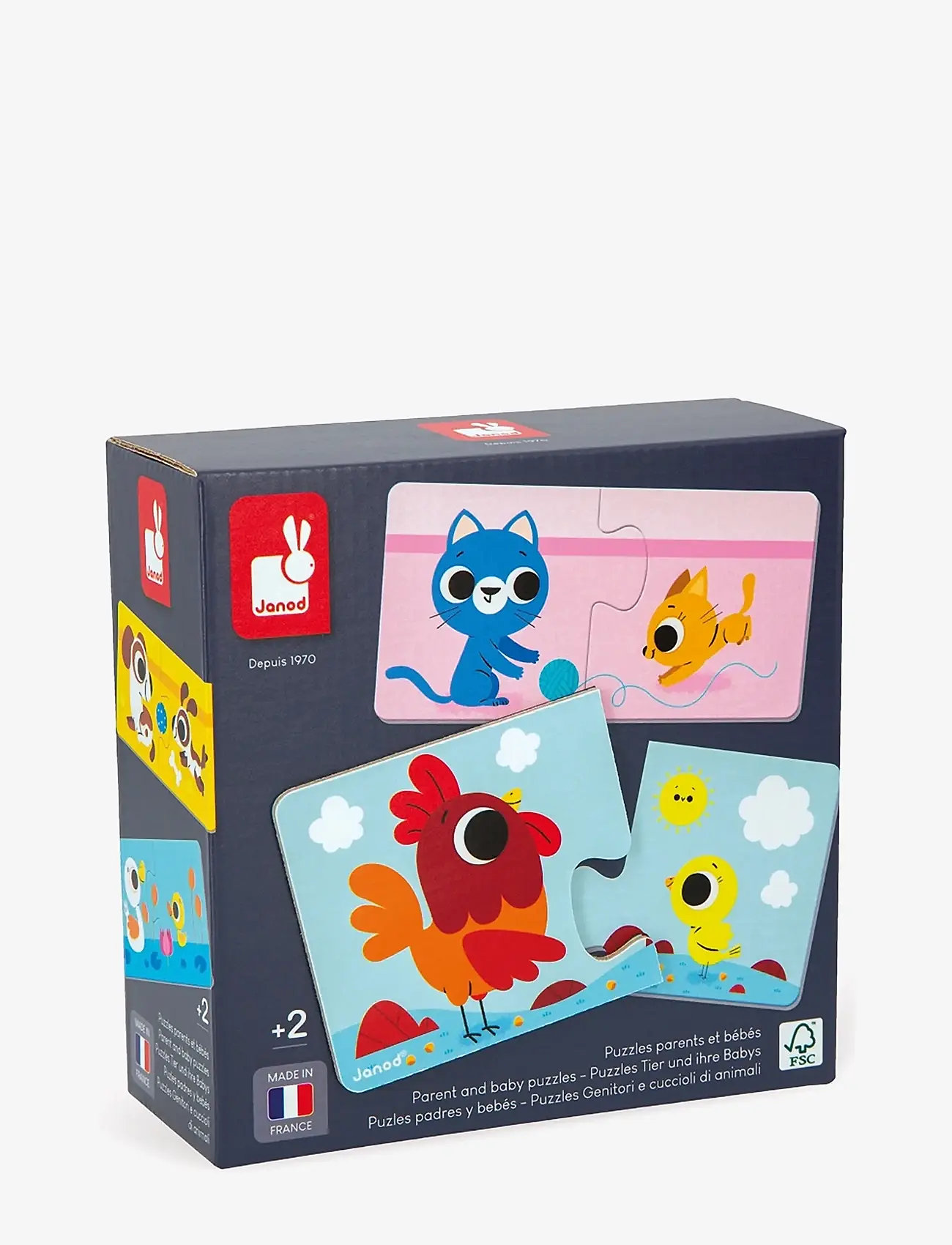 Janod - Puzzle - Parent and Baby Animals - pædagogiske puslespil - mulit - 0