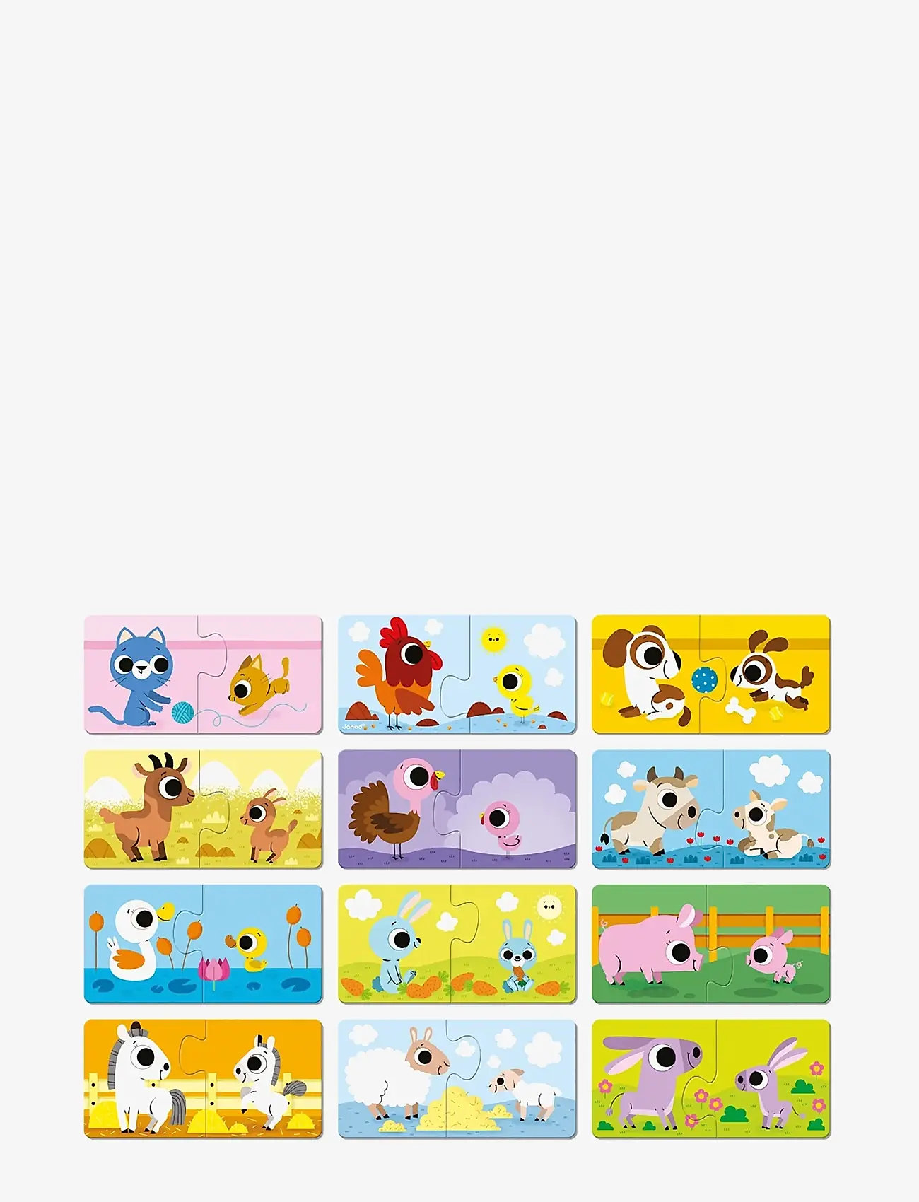 Janod - Puzzle - Parent and Baby Animals - pædagogiske puslespil - mulit - 1