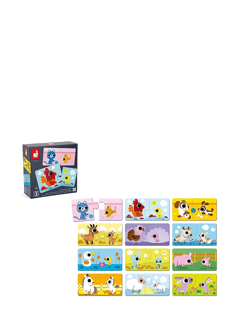 Janod - Puzzle - Parent and Baby Animals - pædagogiske puslespil - mulit - 2
