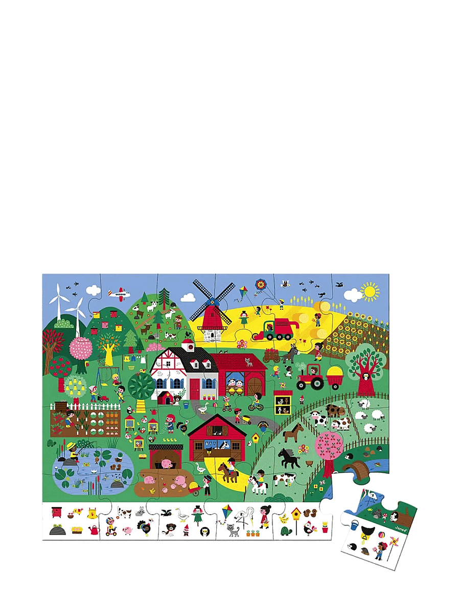 Janod - Janod - Observation Puzzle - The Farm - 24 Pcs - pädagogische rätsel - multi - 1