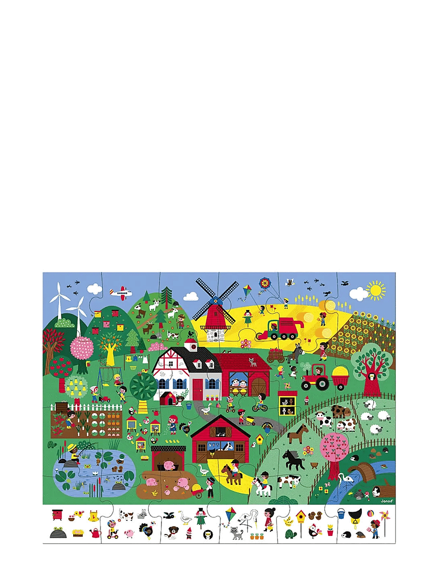Janod - Janod - Observation Puzzle - The Farm - 24 Pcs - pädagogische rätsel - multi - 2