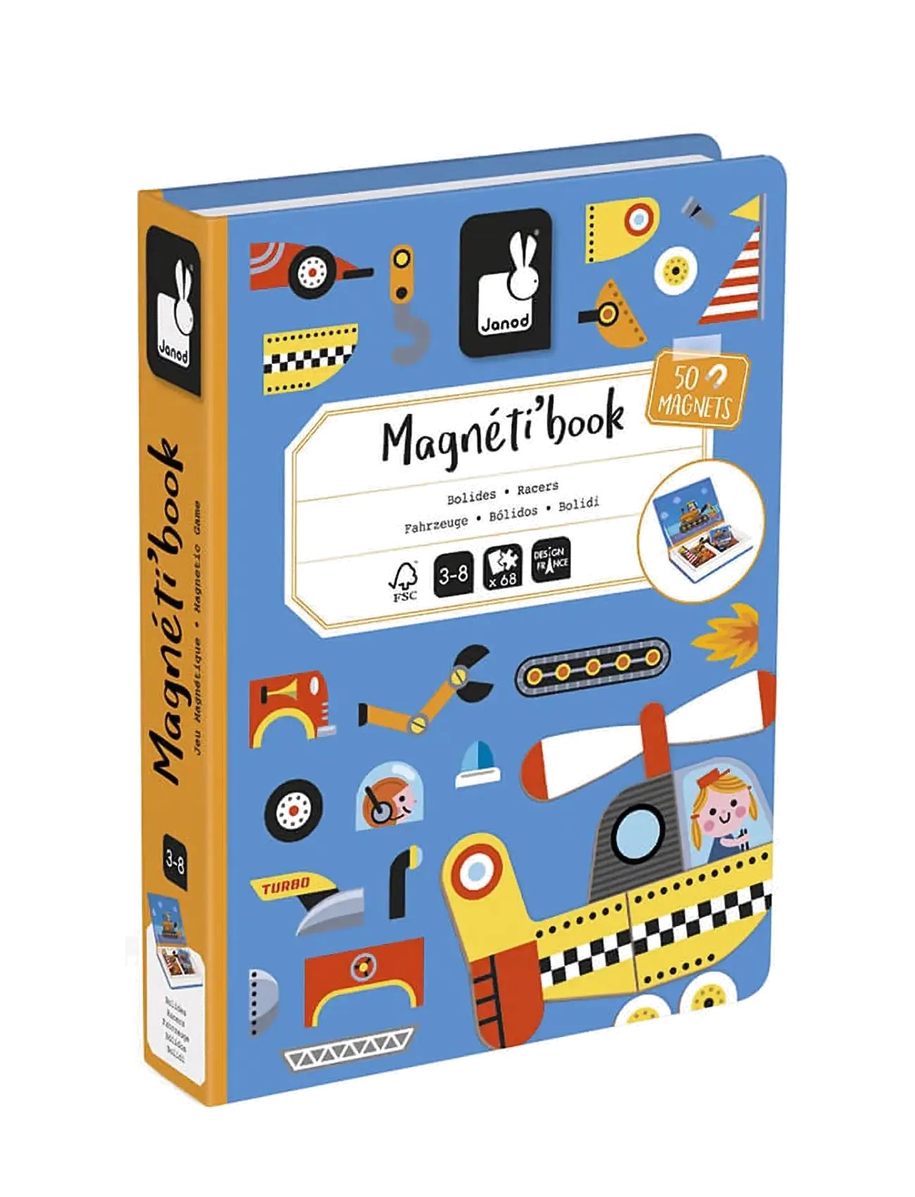 Janod Janod - Magneti'Book - Racers - 50 magnets - Tegne & Hobbyartikler - MULTI / multi