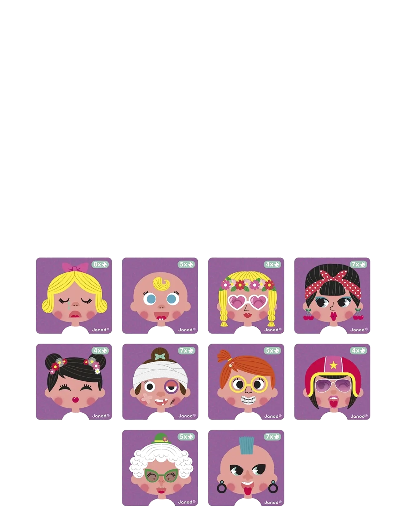 Janod - Magneti'Book - Girl's Crazy Faces - 55 magnets - spiel-sets - mulit - 2