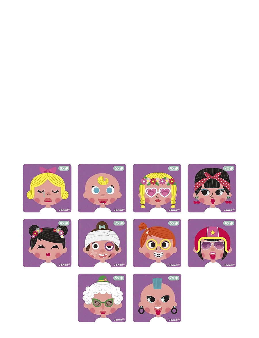 Janod - Magneti'Book - Girl's Crazy Faces - 55 magnets - spiel-sets - mulit - 2