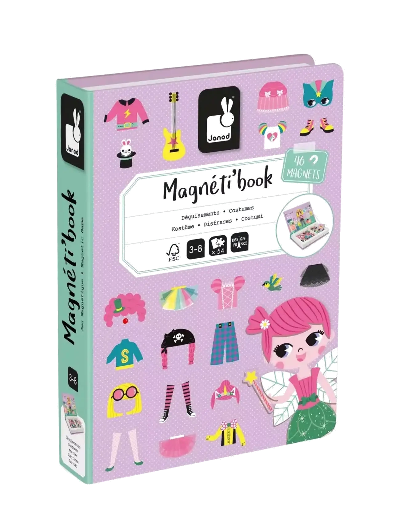 Janod Magneti'Book - Girl's Costumes - 46 magnets - Nyheter - MULIT / purple