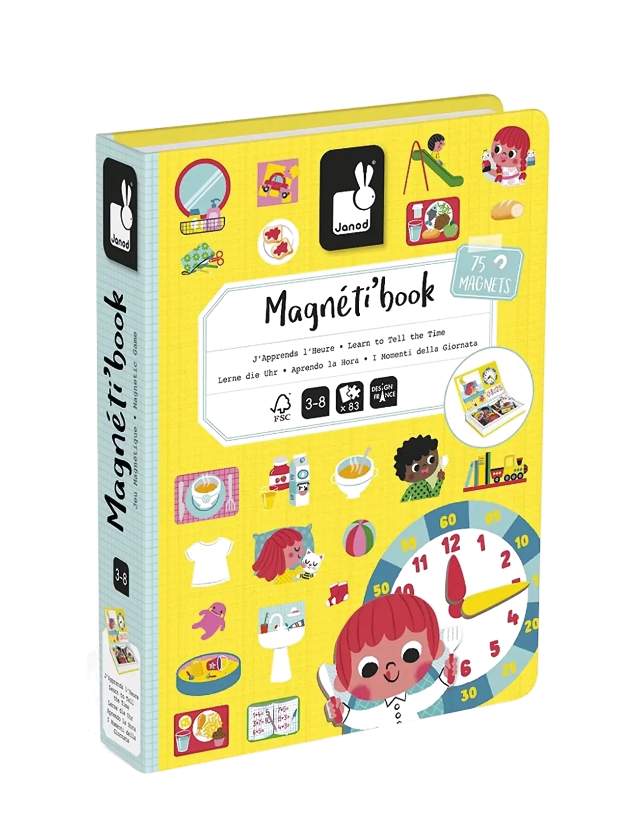 Janod Magneti'Book - Learn To Tell The Time - Toys - MULIT / yellow