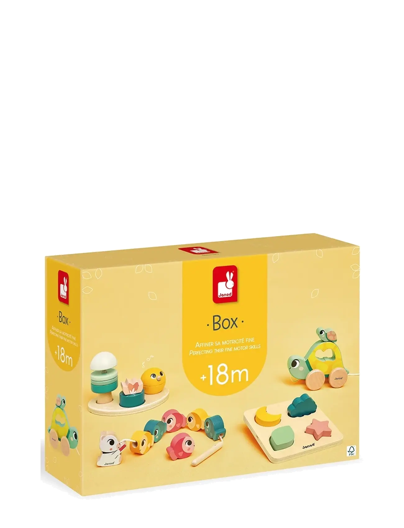 Janod - Box 18 Months, Børn, Motor Skills Legetøj, Gul, Str: ONE SIZE