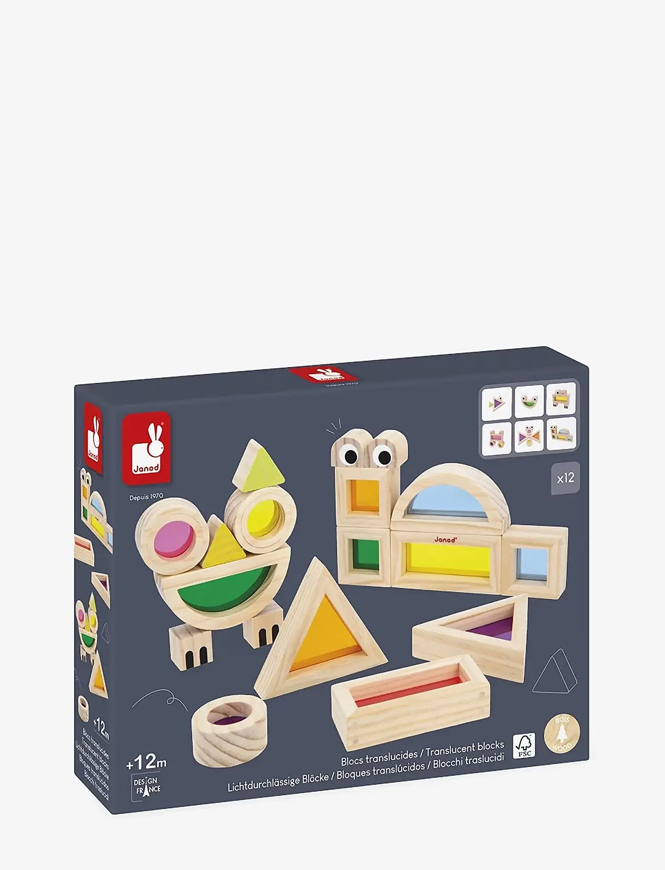 Janod - Sensory - Translucent Blocks - torniklotsid - mulit - 1