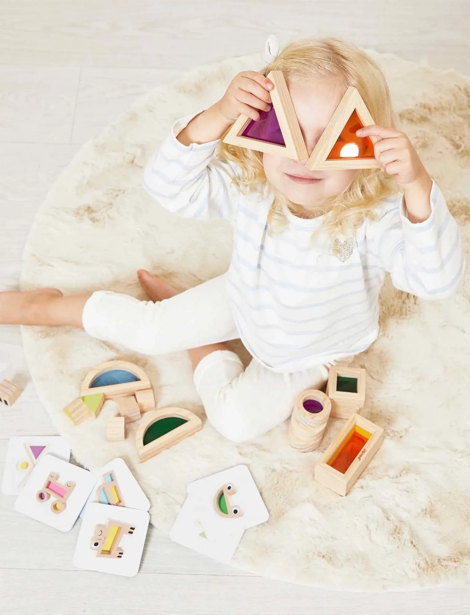 Janod Sensory Translucent Blocks, Børn, Stackable Blocks, Creme, Str: ONE SIZE
