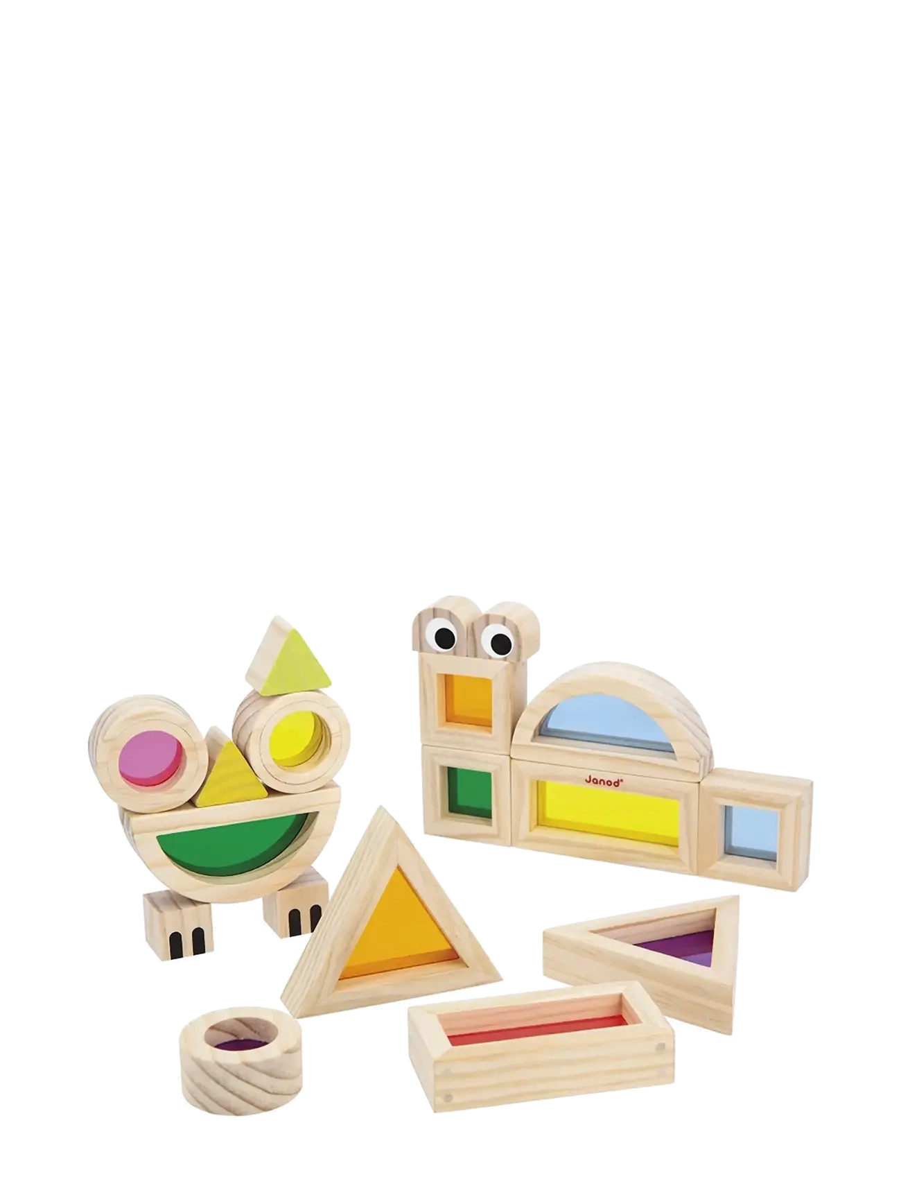 Janod - Sensory - Translucent Blocks - stapelbara klossar - mulit - 3