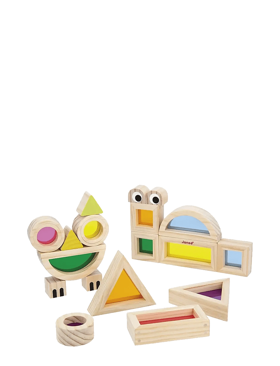 Janod - Sensory - Translucent Blocks - stapelbara klossar - mulit - 3