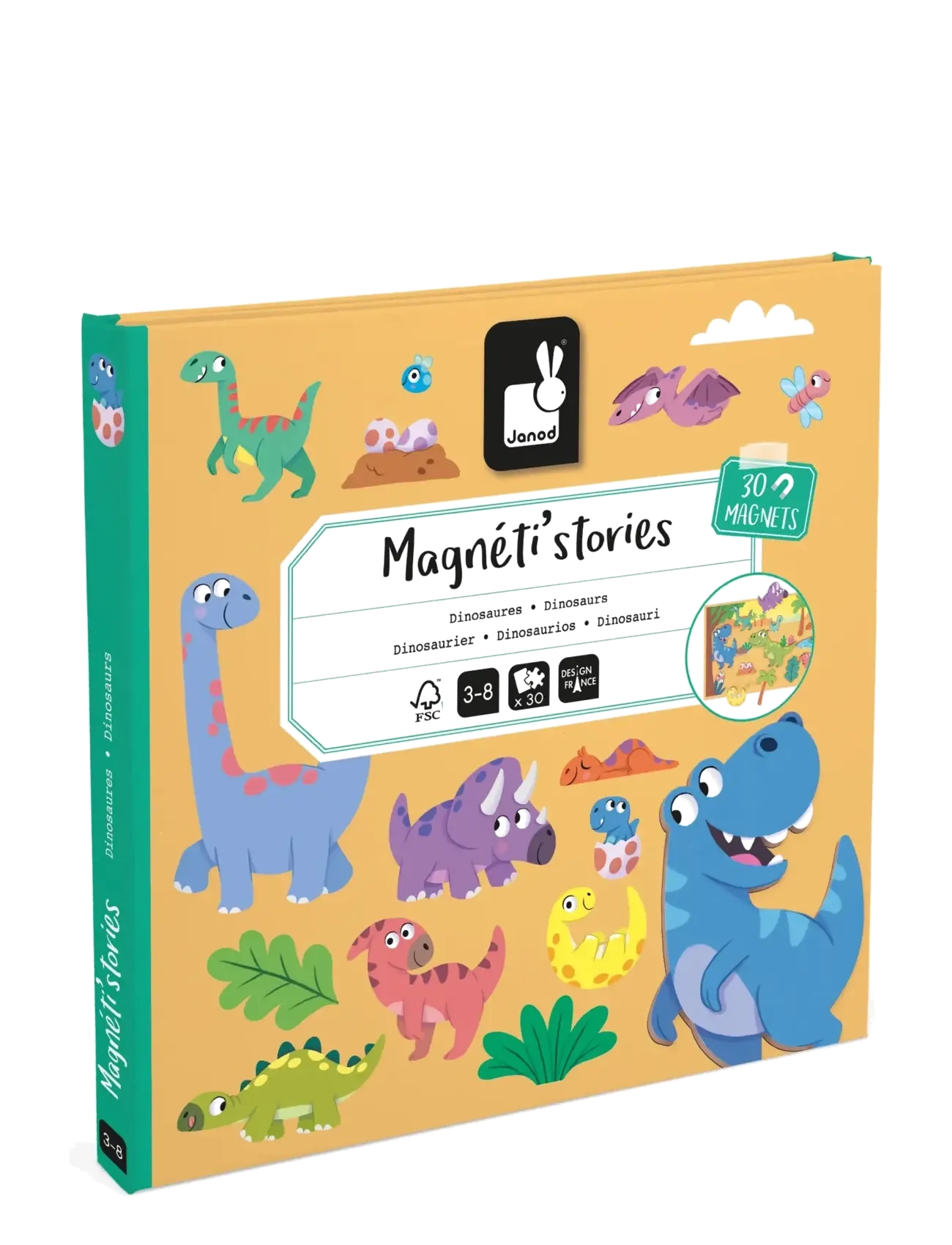 Janod Magneti'stories Dinosaurs, One Size, Orange, Håndværk > Håndværkssæt, Børn
