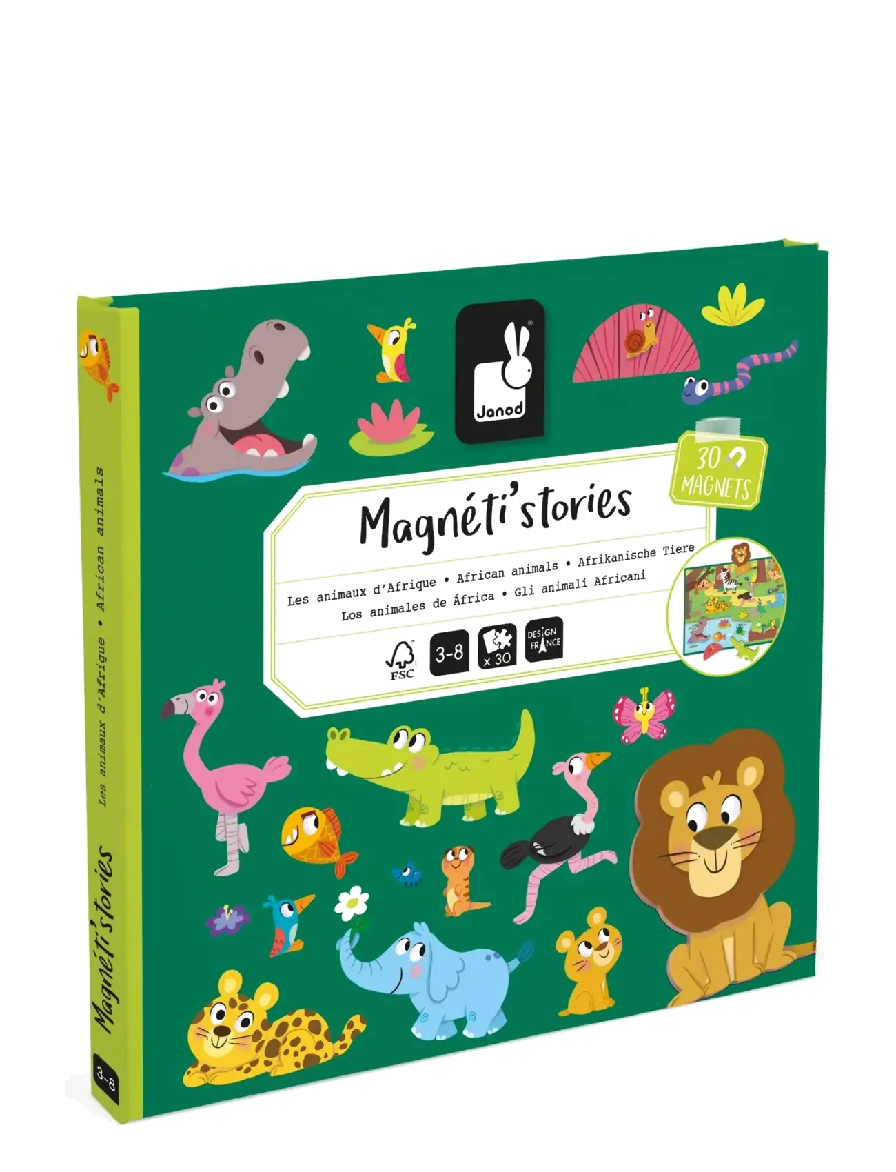 Janod Magneti'stories - African Animals, One Size, Green, Håndværk > Håndværkssæt, Børn