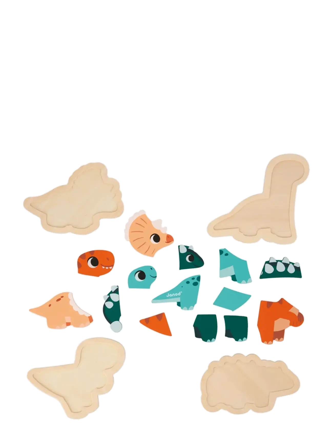 Janod - Puzzle - 4 Progressive - Dino - puzzles en bois - mulit - 2