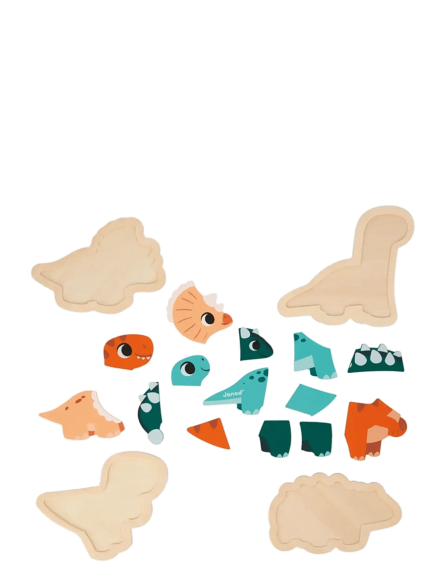 Janod - Puzzle - 4 Progressive - Dino - puzzles en bois - mulit - 2