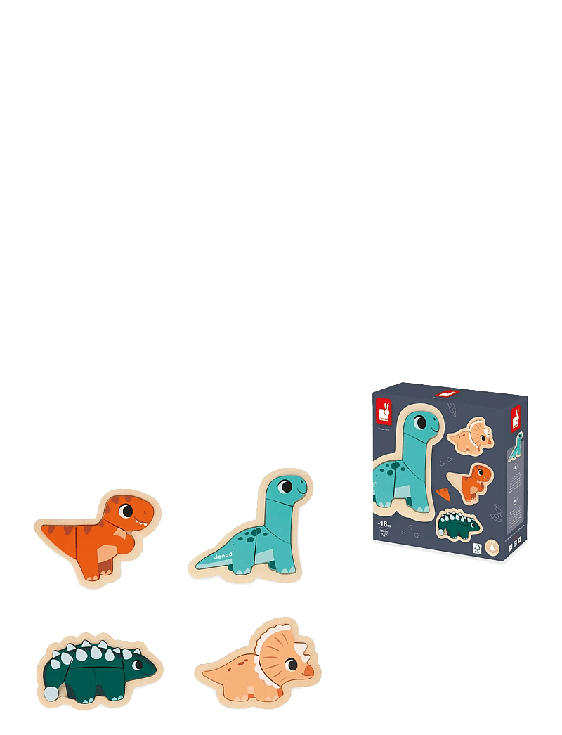 Janod - Puzzle - 4 Progressive - Dino - holzpuzzle - mulit - 3