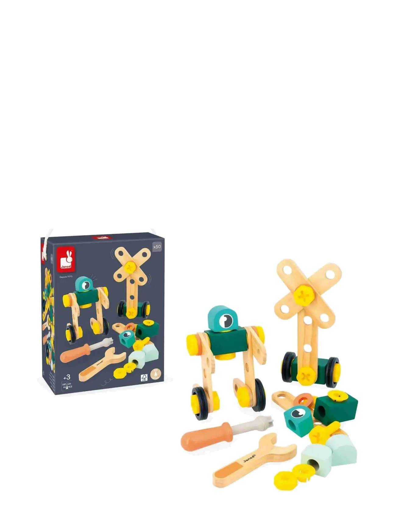 Janod - Janod - Brico'Kids - Barrel Of 50 Pcs - baukästen - multi - 1