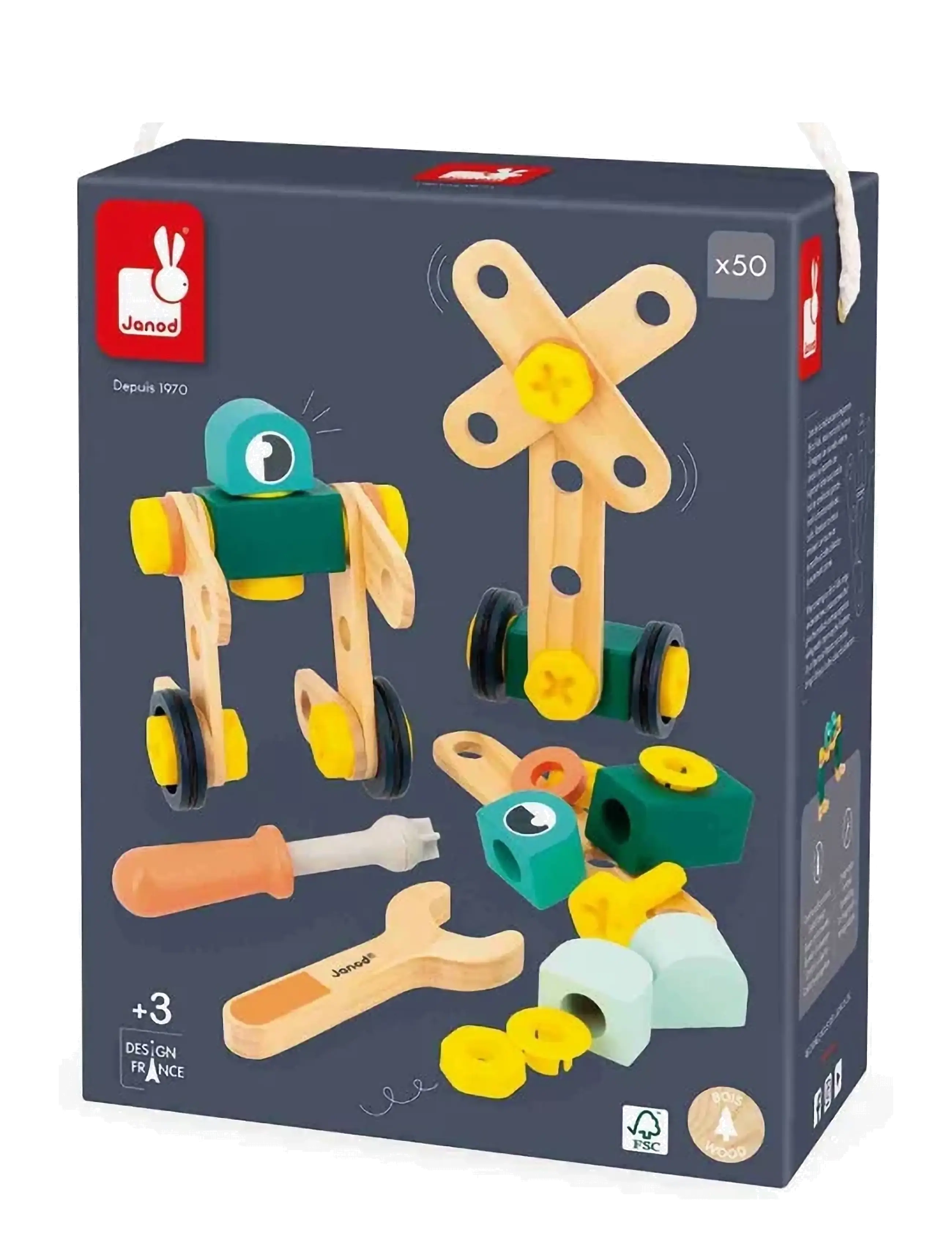 Janod - Janod - Brico'Kids - Barrel Of 50 Pcs - baukästen - multi - 2