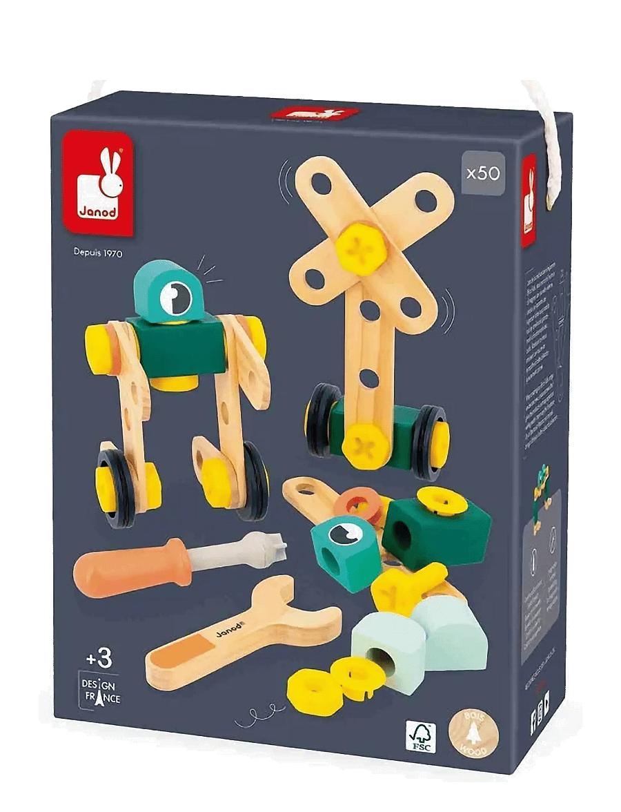Janod - Janod - Brico'Kids - Barrel Of 50 Pcs - baukästen - multi - 2