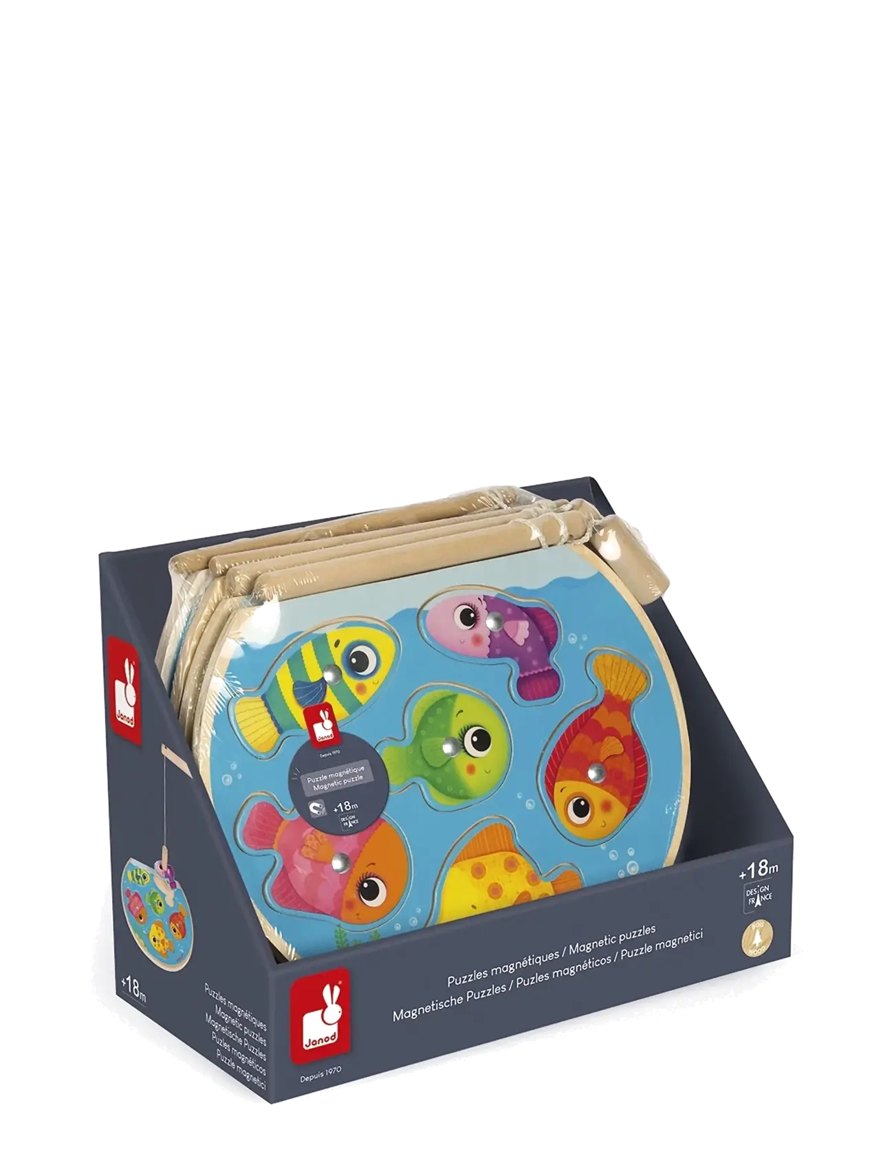 Janod Speedy Fish Puzzle (Wood), Børn, Pegged Puslespil, Blå, Str: ONE SIZE
