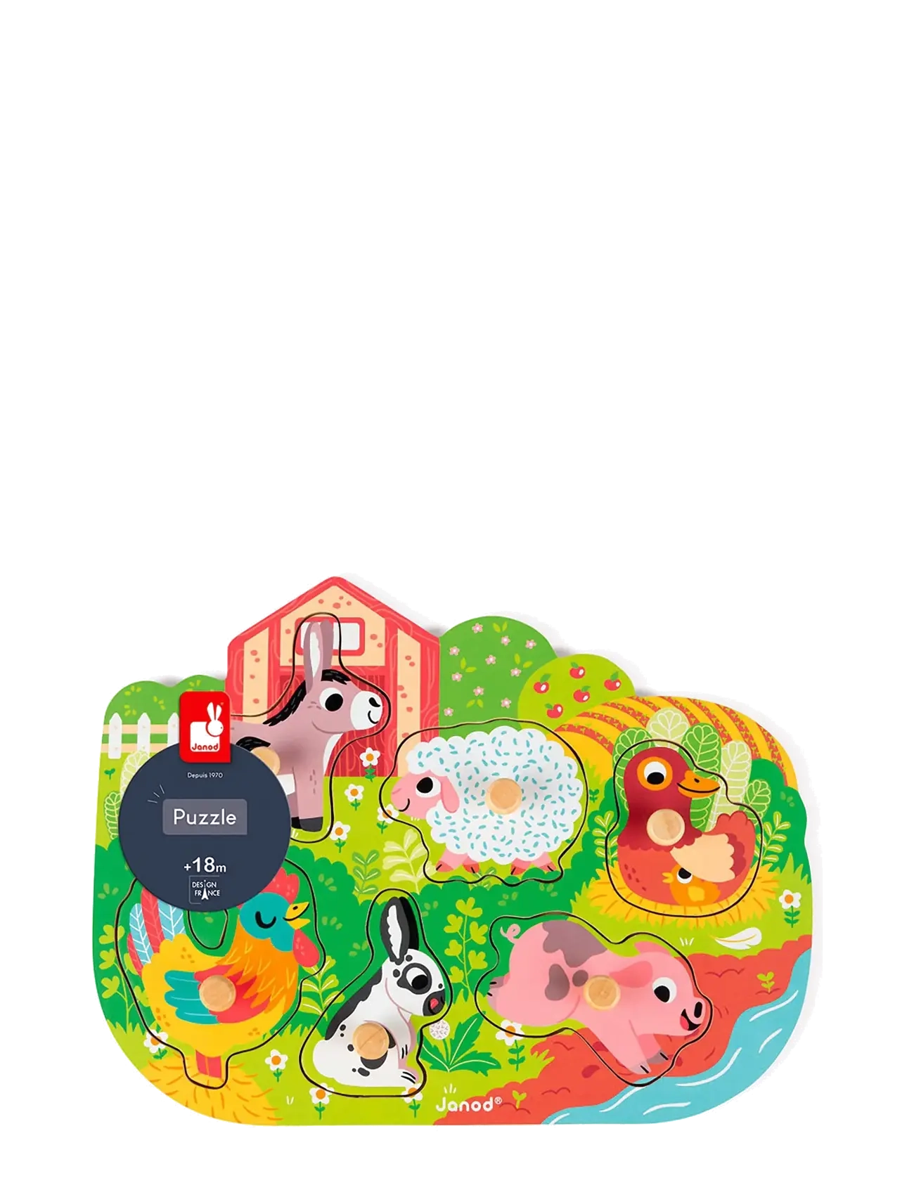 Janod Janod - Happy Farm Puzzle - Wood (6 pieces) - Neuheiten - MULTI / multi