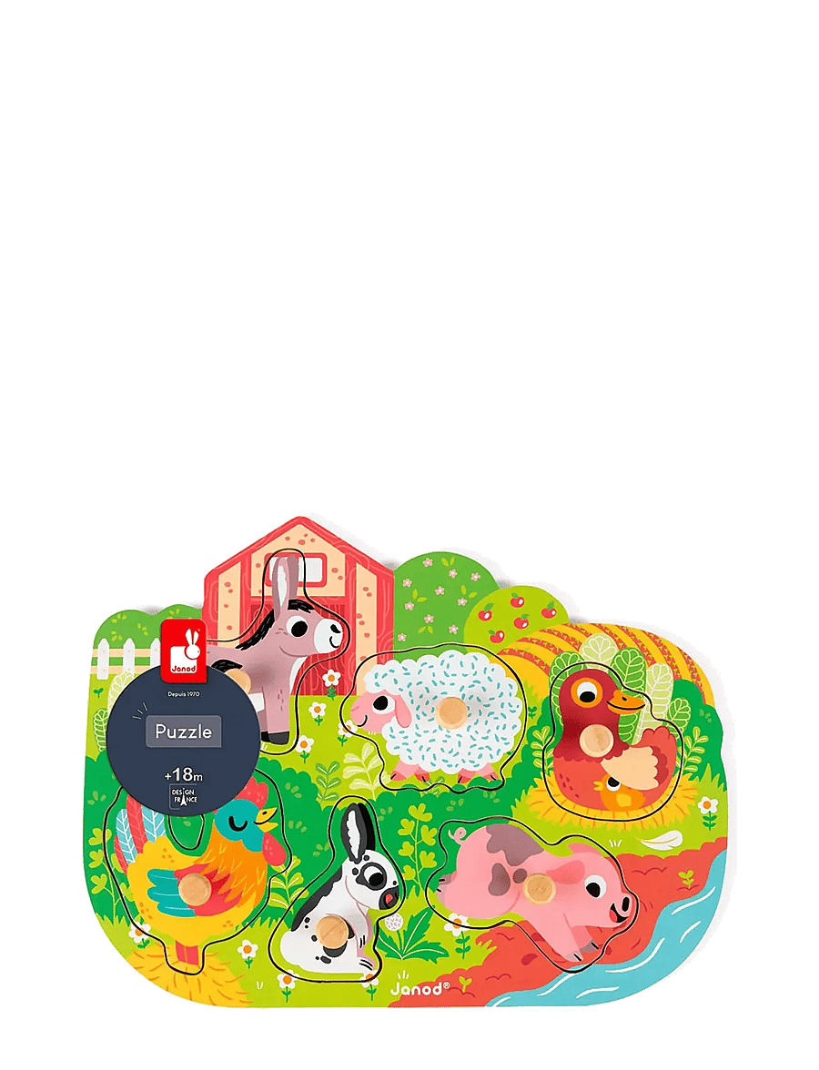 Janod - Janod - Happy Farm Puzzle - Wood (6 pieces) - holzpuzzles - multi - 1