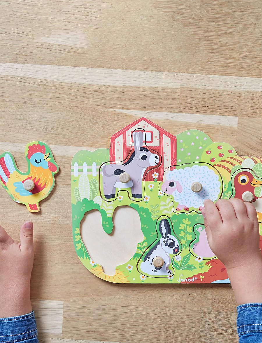 Janod - Janod - Happy Farm Puzzle - Wood (6 pieces) - holzpuzzles - multi - 0