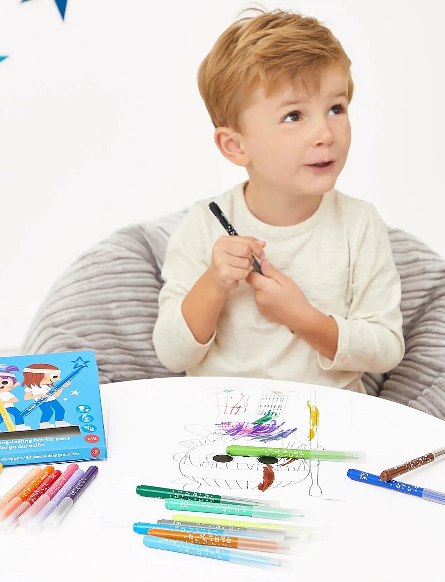 Janod - Long-Lasting Felt-Tip Pens - kirjatarbed - mulit - 0