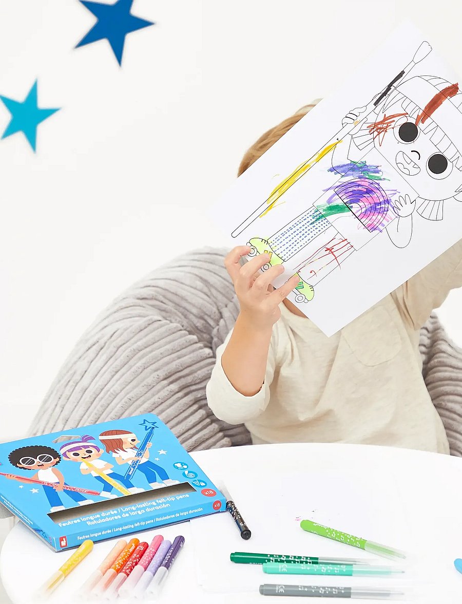 Janod - Long-Lasting Felt-Tip Pens - kirjatarbed - mulit - 5