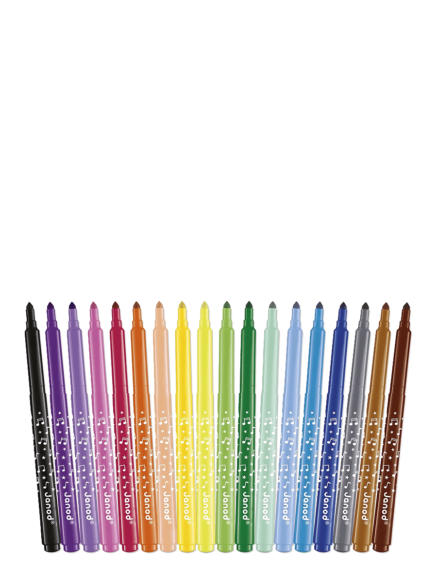 Janod - Long-Lasting Felt-Tip Pens - kirjatarbed - mulit - 3