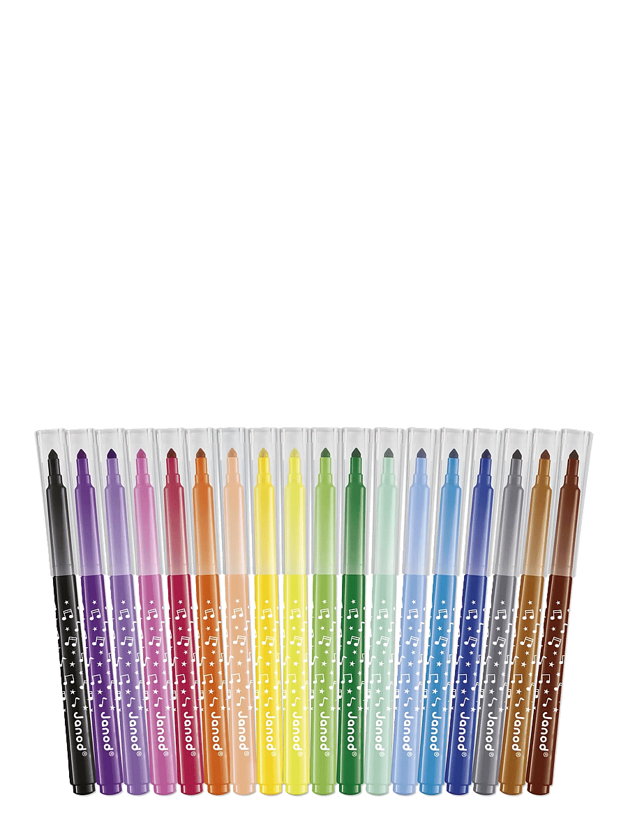 Janod - Long-Lasting Felt-Tip Pens - kirjatarbed - mulit - 4