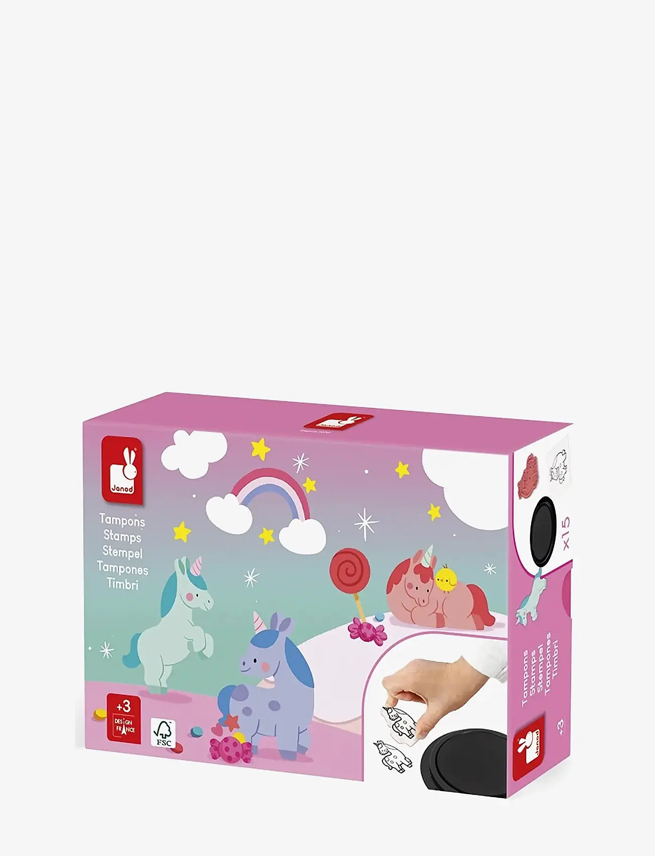 Janod - Unicorn Stampinoo - 15 Stamps - stempel - mulit - 0