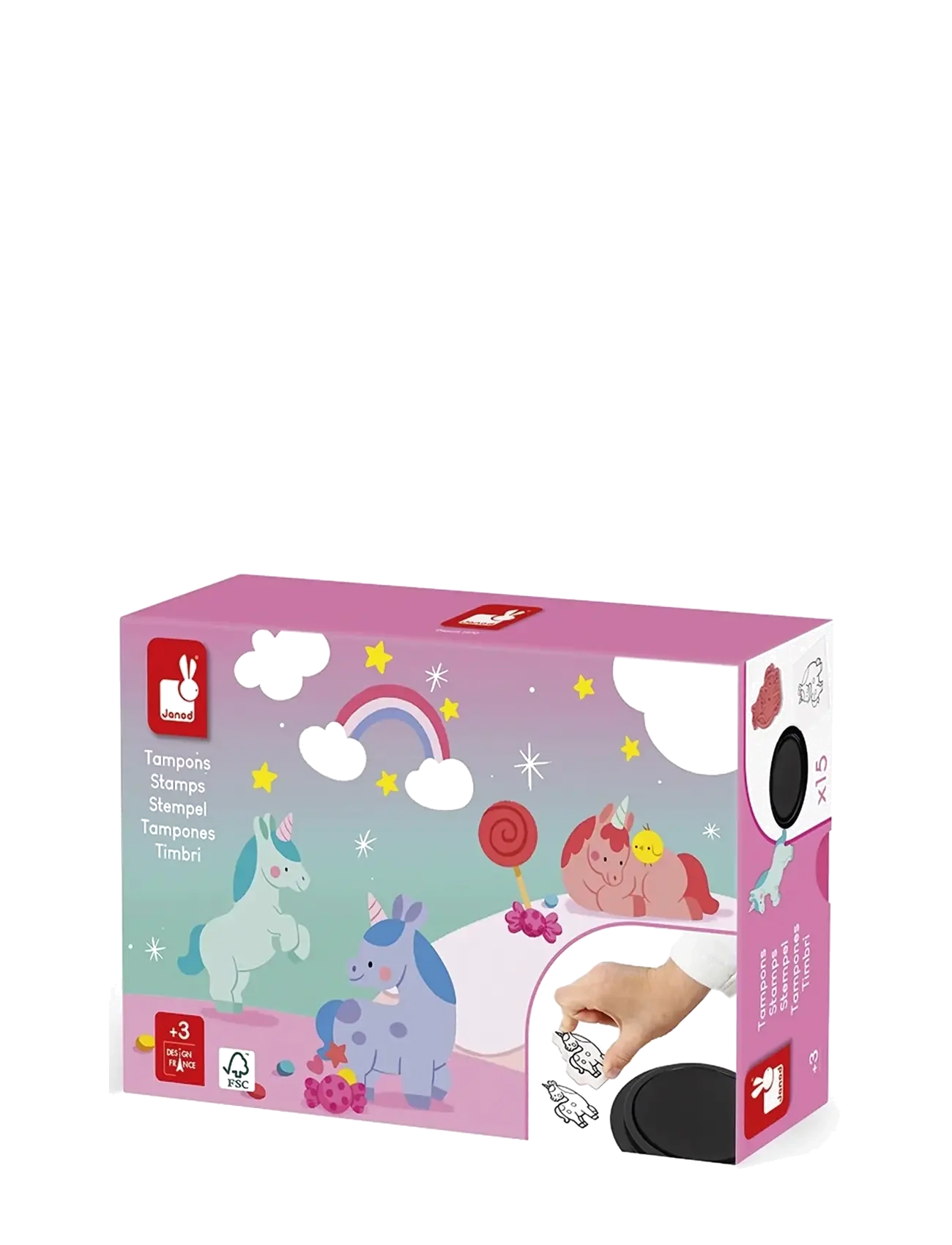 Janod Unicorn Stampinoo - 15 Stamps - Nyheter - MULIT / pink/rose