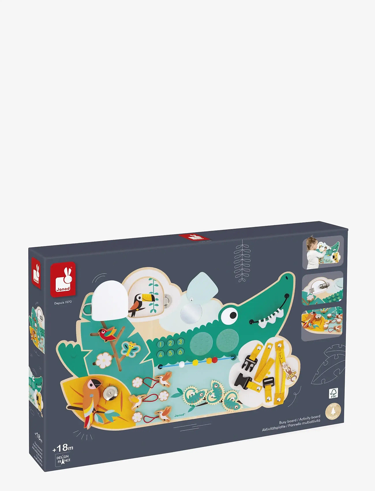 Janod - Tropik - Crocodile Activity Board - zabawki interaktywne - mulit - 1