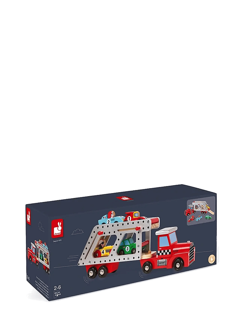 Janod - Story 4 Cars Transporter Lorry - camions - mulit - 0