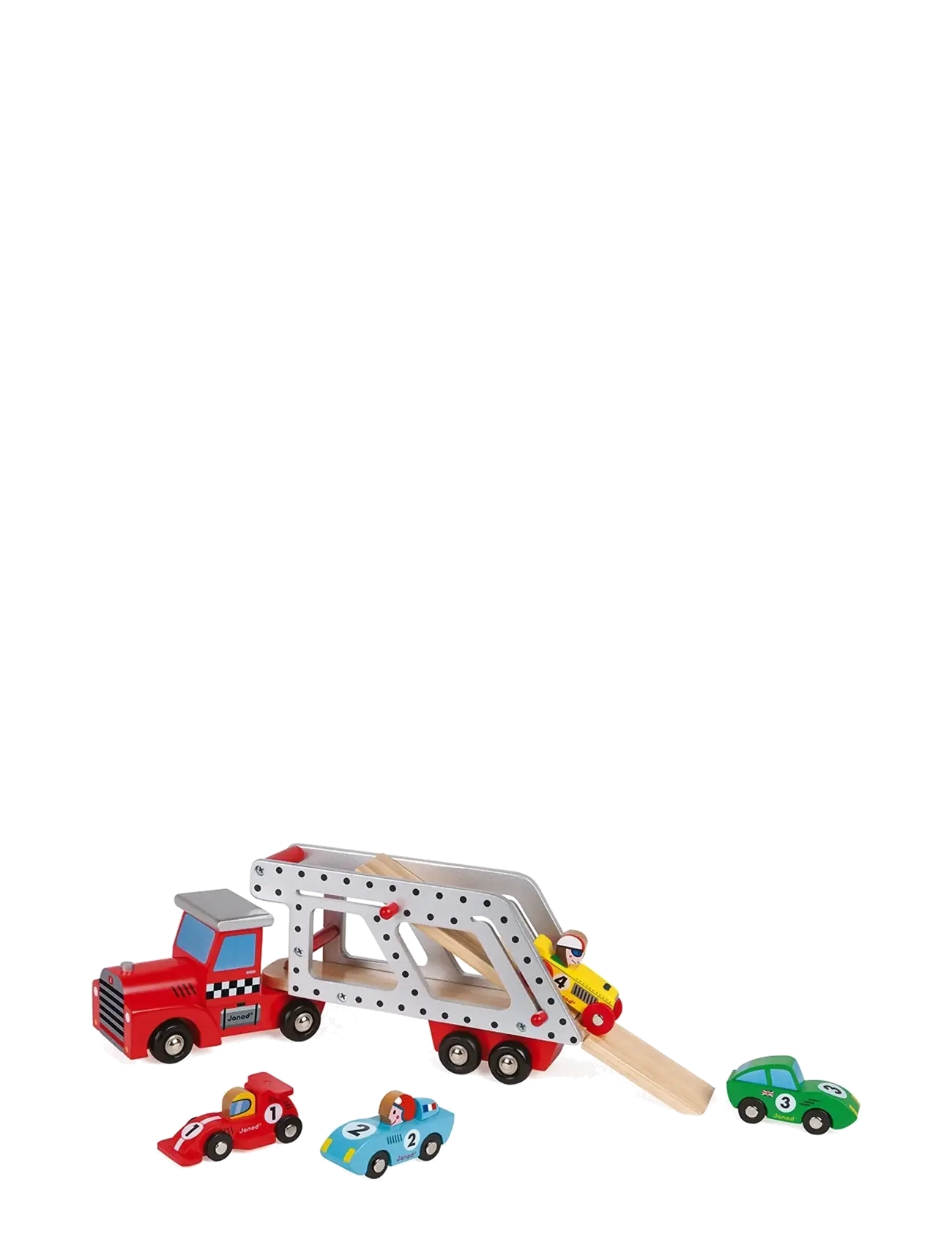 Janod - Story 4 Cars Transporter Lorry - lastbiler - mulit - 1