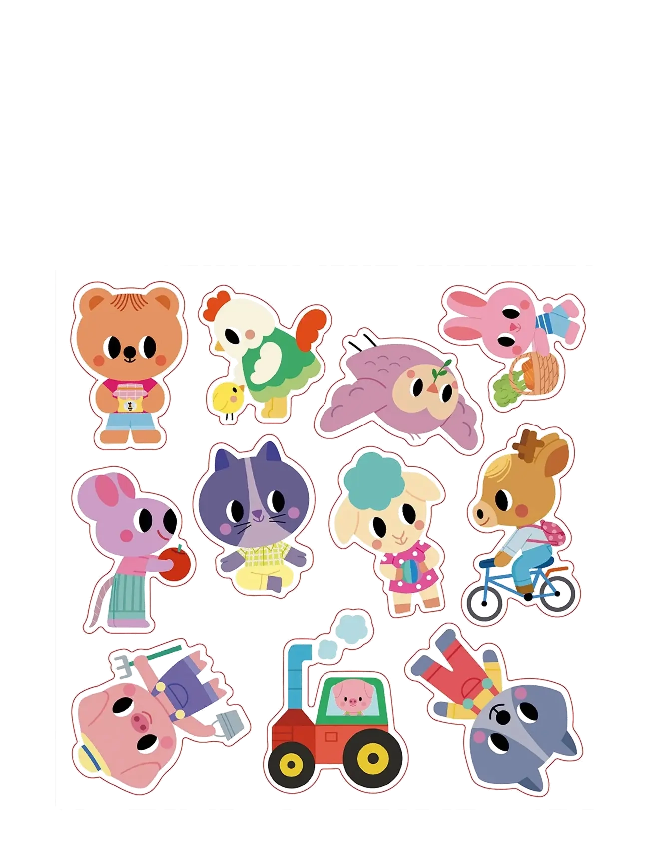 Janod - Repositionable Thick Stickers - lipdukai - mulit - 2