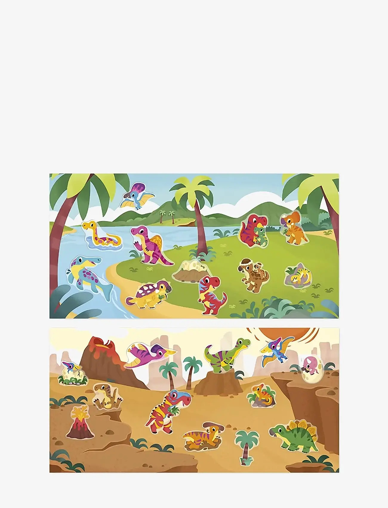 Janod - Repositionable Thick Stickers - Dinosaurs - 2 Years - klistermærker - mulit - 2