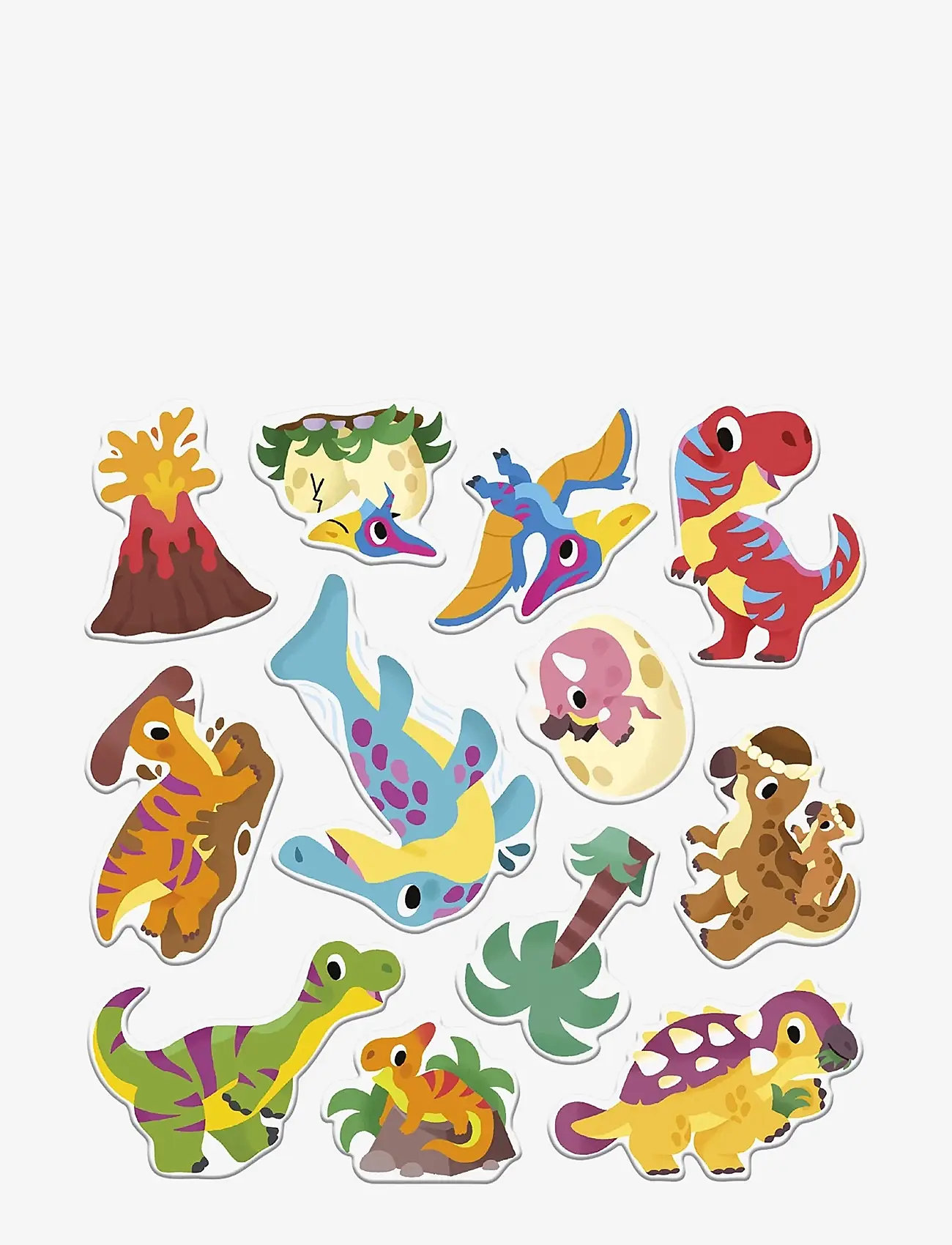Janod - Repositionable Thick Stickers - Dinosaurs - 2 Years - klistermærker - mulit - 3